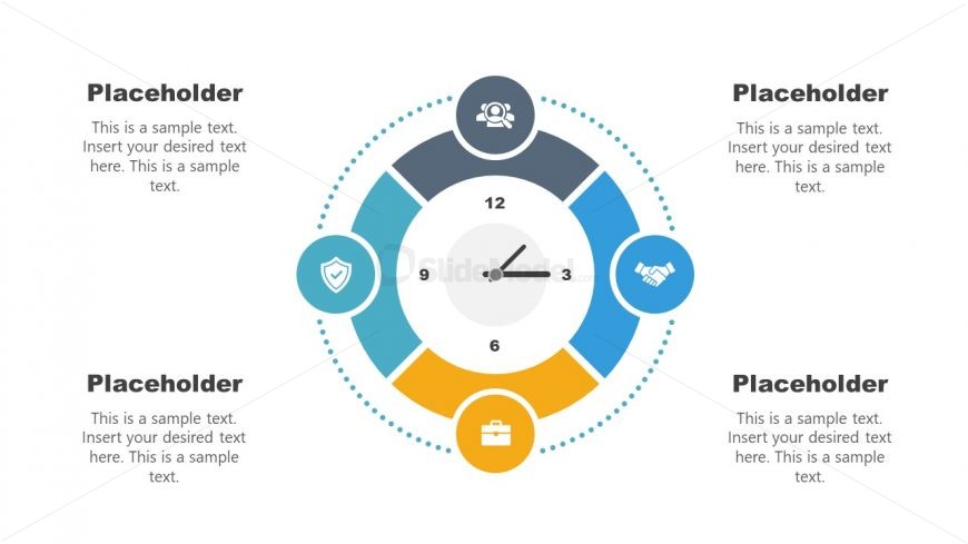 4 Steps Clock Shape Time Management Template