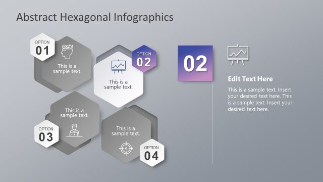 4 Stages in Abstract Design Hexagon Diagram