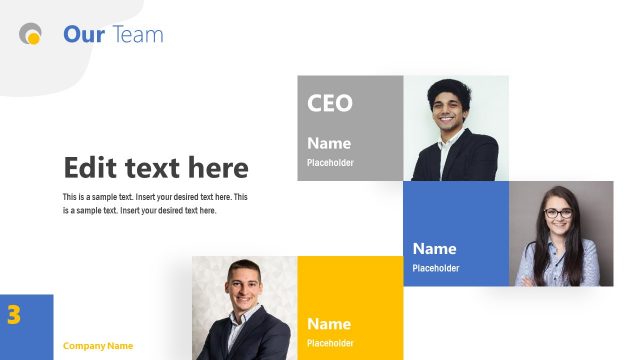 Simple Presentation PowerPoint Team Slide