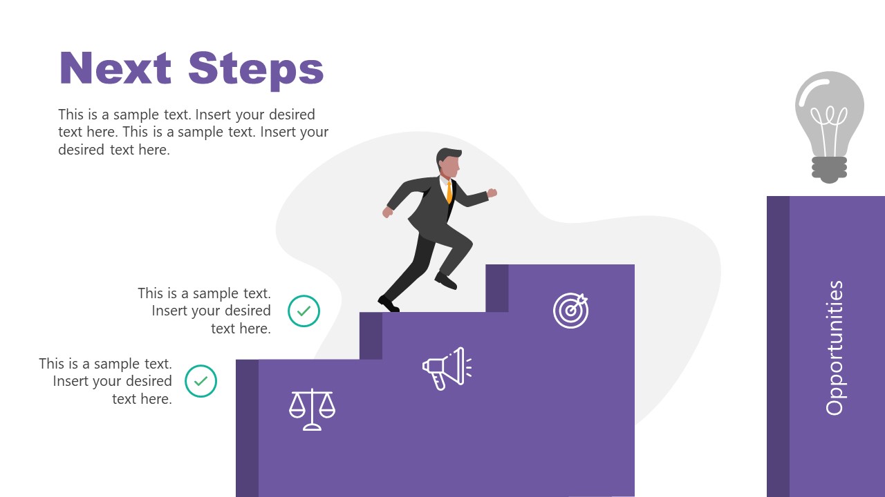 Free Next Steps PowerPoint Template SlideModel