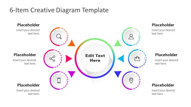 6 Steps Creative Gradient Diagram PowerPoint