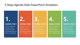 Agenda Presentation Template of 5 Items 