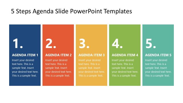 Free Agenda 5 Steps PowerPoint