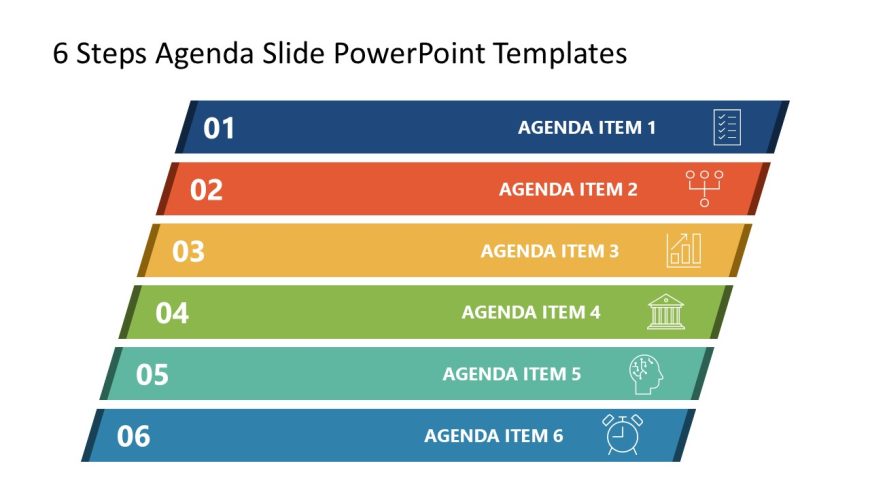 Agenda Presentation Template of 6 Items 