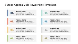 Agenda Presentation Template of 8 Items 