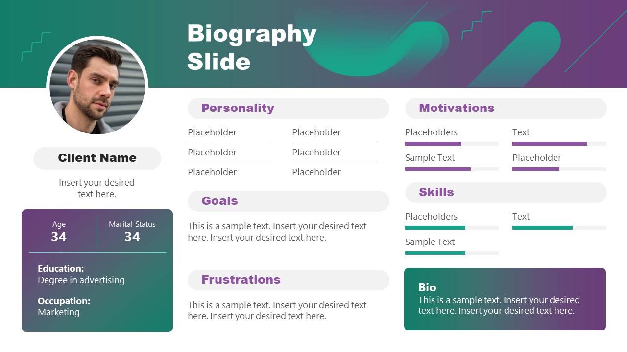 Free Biography Slides for PowerPoint - SlideModel Pertaining To Biography Powerpoint Template