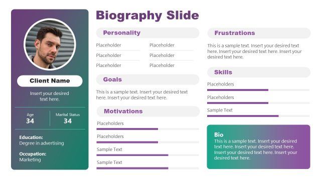 Biography PowerPoint Profile Layout