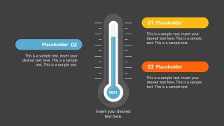 Template of Fundraising Thermometer 3 Steps Diagram 