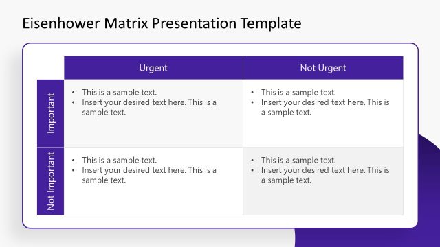 Diagram of Eisenhower Prioritizing Matrix PPT