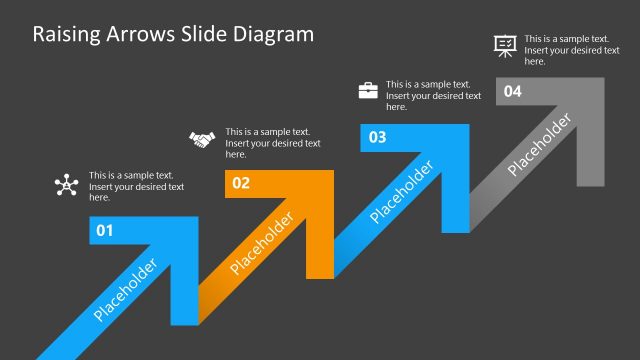 Rising 4 Arrows PowerPoint Diagram