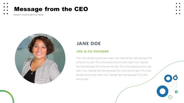 Company Profile CEO Message Template