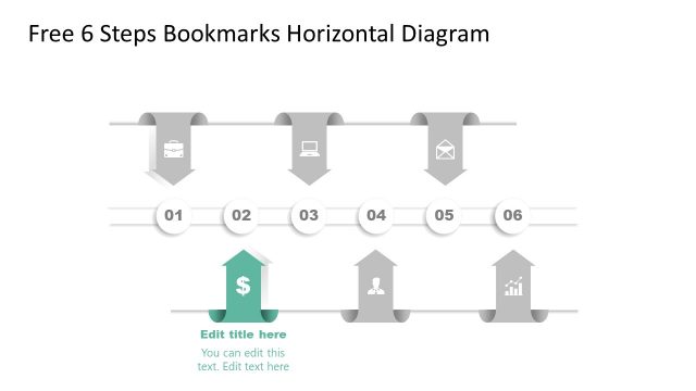 Step 3 Bookmark Horizontal Process Diagram Template