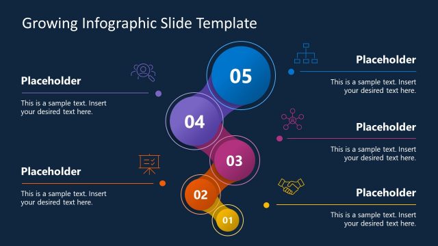 Free Growing Infographic Slide Template – Blue Background