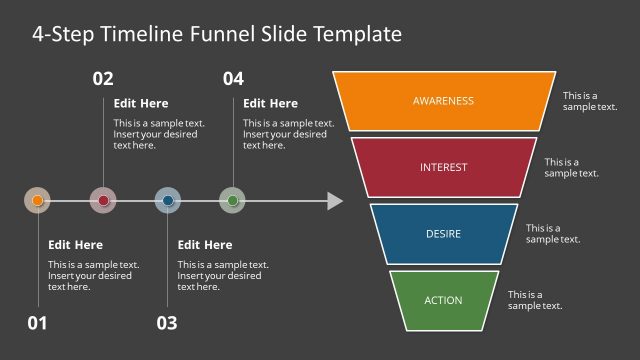 PPT Template for Free Timeline Funnel – Dark Background