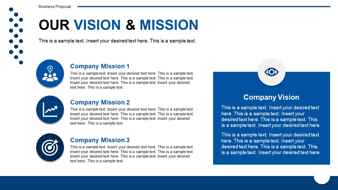 General Purpose PPT Template Vision and Mission Slide