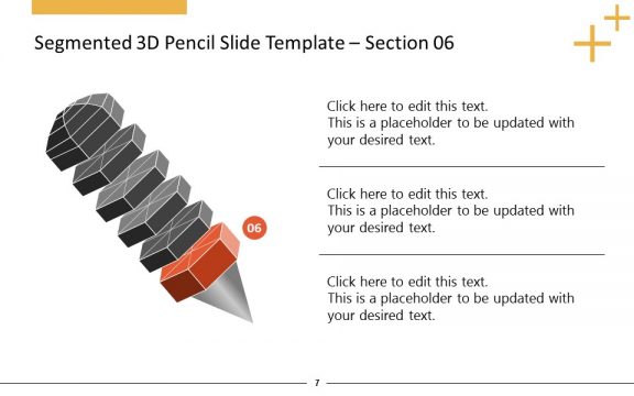 Sixth Step Color Highlight Slide – Segmented Pencil Template