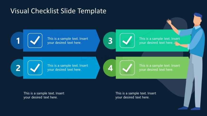 Visual Checklist Template for PPT - Dark Background