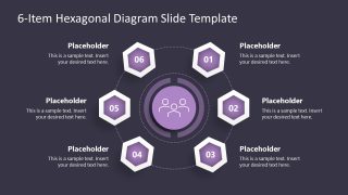 Editable 6-Item Hexagonal Diagram with Icons