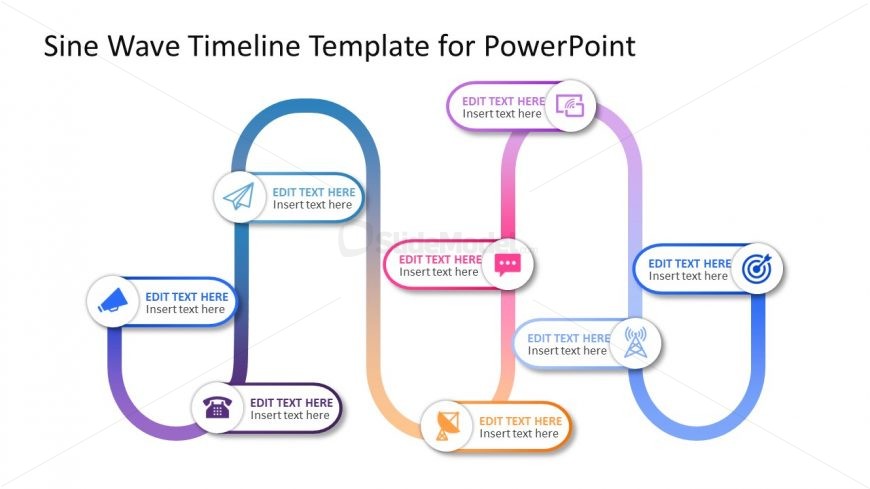 Free Sine Waver Timeline Template for PPT