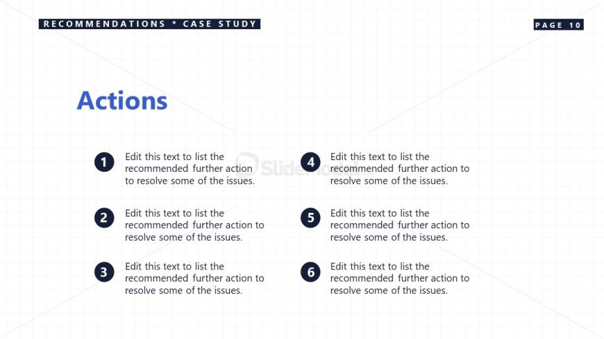 Free Case Study Template Slide for Presenting Actions