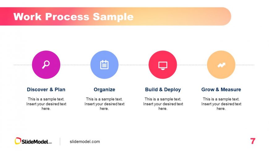 Horizontal Process Diagram for Workflow Presentation