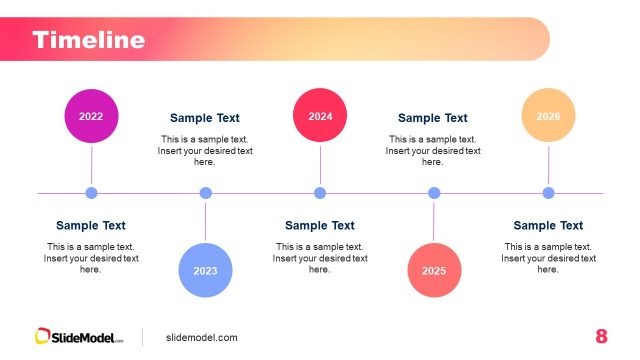 Horizontal Timeline Design with Gradient Background