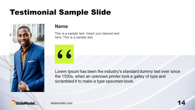 Testimonial Image Slide – Free White Textured PowerPoint Background