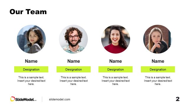 Our Team Presentation Slide with White Textured Background