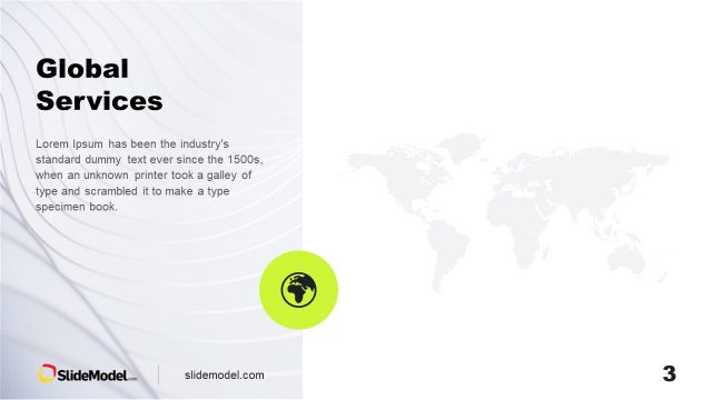 Global Services Map Slide Design for PowerPoint