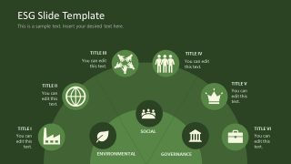 Dark Background Semi-Circle Diagram Slide for ESG Presentation