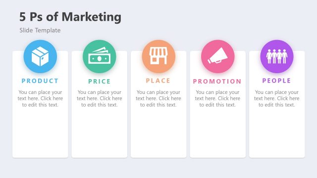 Editable Marketing 5Ps Column Slide with Icons