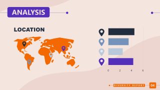 PowerPoint Map Slide Design for Diversity Report Presentation