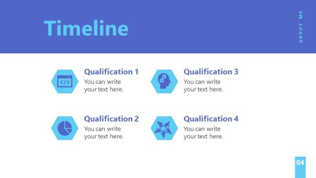 Qualifications Slide for About Me Presentation Template