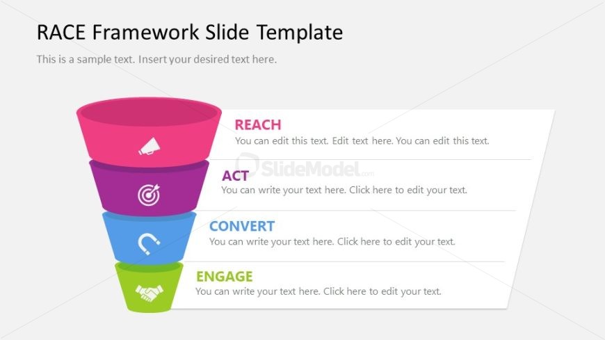 RACE Framework Funnel Template Slide