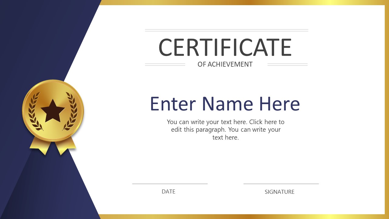 Certificate Slide Template for PowerPoint