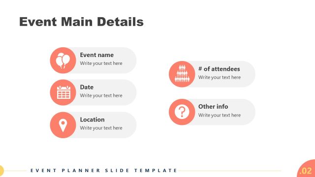 Main Details Slide for Event Planning Presentation