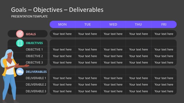Dark Background Free Goals & Deliverables Presentation Slide