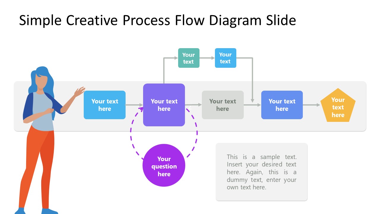 PPT Free Creative Process Flow Diagram for PowerPoint