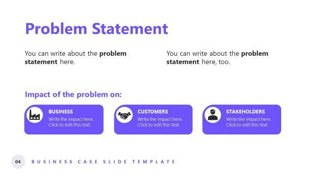 Editable Problem Statement Slide for Business Case Presentation