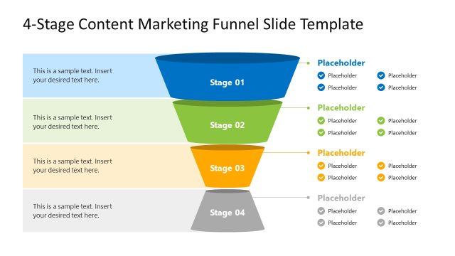 Free 4-Stage Content Marketing Funnel Slide PowerPoint Template