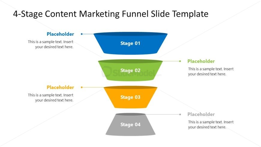 Editable 4-Stage Content Marketing Funnel Template for PowerPoint