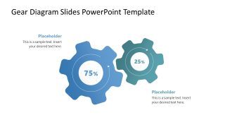 Two Segment Gear Diagram Slide for PPT