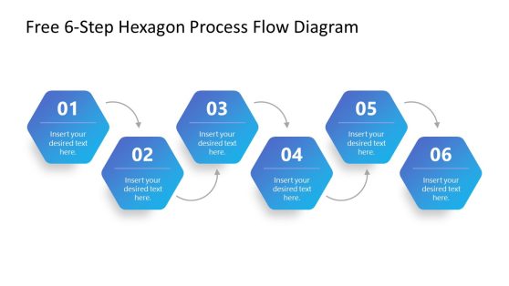 6-Step Hexagon Process Flow Slide for Presentation