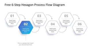 6-Step Hexagon Process Flow Template Slide