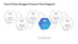 6-Step Hexagon Process Flow PowerPoint Presentation Slide 