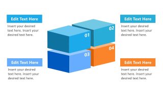 4 Cube Multi-Layered Free Diagram PPT Template
