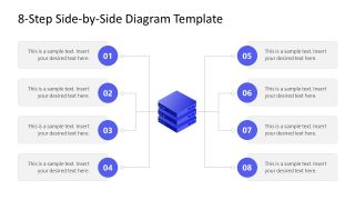 PPT 8 Step Side by Side Diagram with Editable Segments