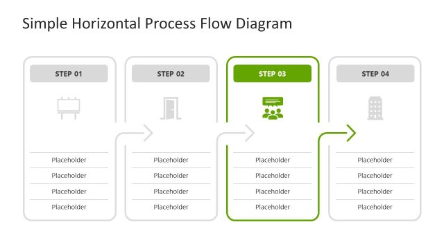 4-Step Horizontal Process Flow Diagram Template for PowerPoint