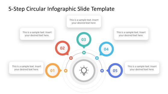 Free 5-Step Circular Infographic Slide Template for Presentation 