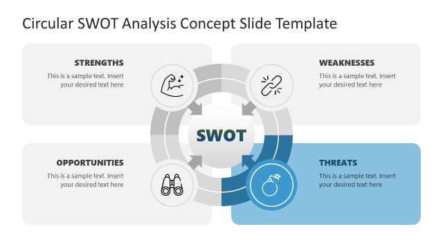 Slide for Threats – Circular SWOT Analysis PPT Template